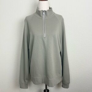 NAADAM Men's Sage Gray Quarter Zip Cashmere Blend Pullover